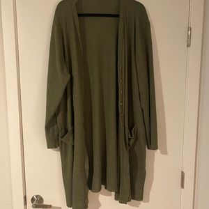 Maurices Long Green Cardigan